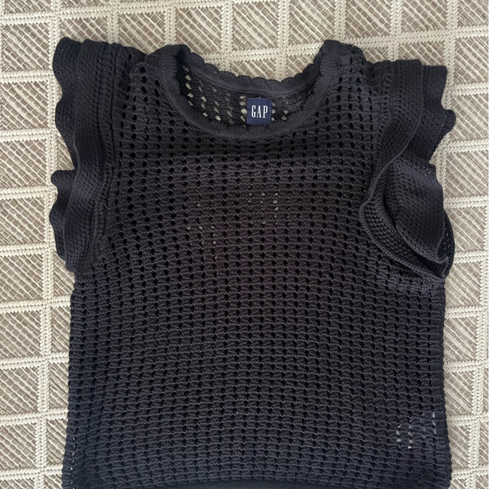 GAP Black Crochet Sleeveless Top